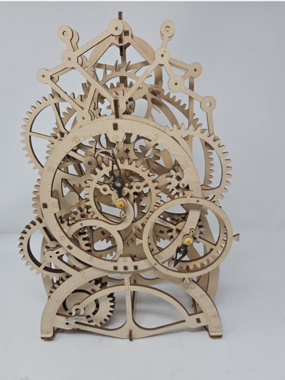 ROKR Pendulum Clock Mechanical 3D Wooden Puzzle WindUp Assembled Works 13" LK501